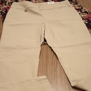 Alfani Size 14 Tan Pull-on Skinny Leg Pants (NWT)